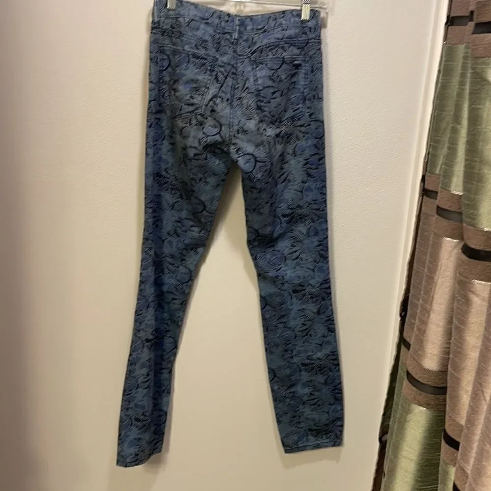 TORY Burch Ivy Super Skinny blue paisley jeans